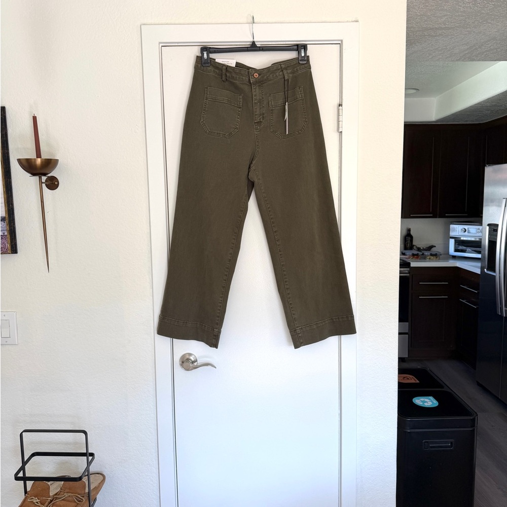 NWT Sanctuary Women’s Olive Green Wide-Leg Cropped Pants